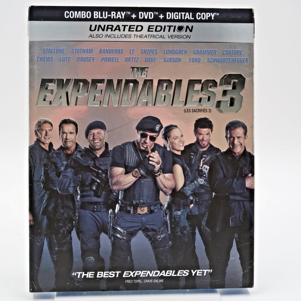 The Expendables 3 Blu-ray DVD 2014 Stallone Statham Banderas Unrated Edition